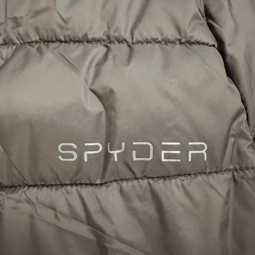 NWT Spyder Girls or Boys Full Zip Hooded Insulated Puffer Jacket Black Size Larg